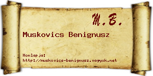 Muskovics Benignusz névjegykártya